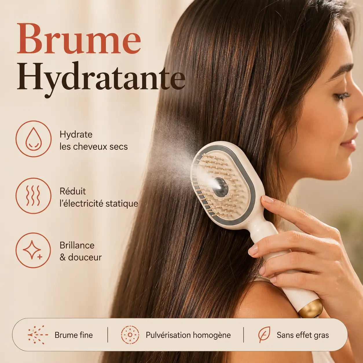 Bruméo — Brosse Anti-Frisottis à Brume